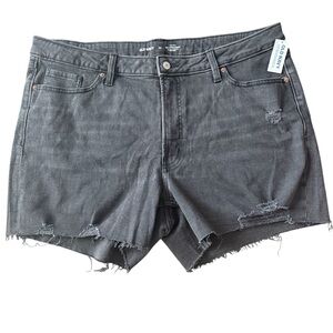 Old Navy Black Distressed Denim Shorts | Size 20 – NWT, High Rise OG Straight